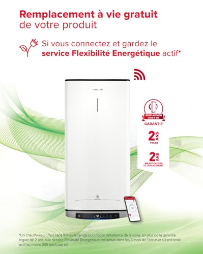 Ariston Velis Evo Dune Dry WiFi 80L Smart Flat Water Heater Space Saving UltraFlat 27 cm MultiPosition 25 Energy Saving Energy Flexibility Installation in France