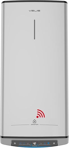 Ariston, Velis Tech Dry Wifi Multifunctional Electric Water Heater 100 L Flat with Wi-Fi and Eco Evo Function 127.5 x 27.5 x 51 cm for Installation in Spain (Energy Class B)