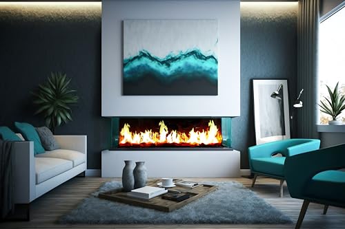 CheminArte Electric Fireplace with Flame Effect 3D LED 150 cm 3 Sides Designed in France