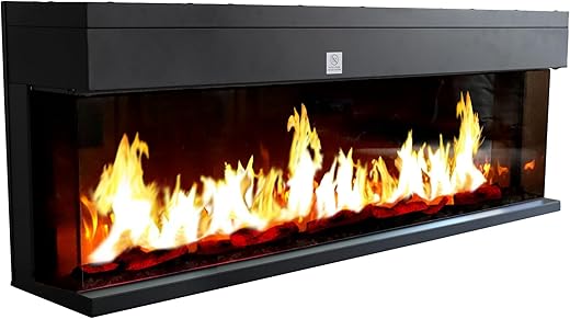 CheminArte Electric Fireplace with Flame Effect 3D LED 150 cm 3 Sides Designed in France