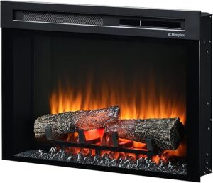 DIMPLEX XHD26 26" Firebox, Insert de Cheminée électrique/Encastre Cheminée - Chauffage 1400W - Effet de Flamme LED Optiflame - Télécommande - Vitesse des Flammes réglable et...