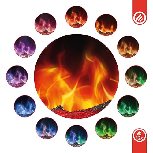 KAMINIO LEA 3 in 1 Electric Fireplace with Panoramic View Heating 3D Flame Effect 12 Flame Colours Remote Control 60 Inches