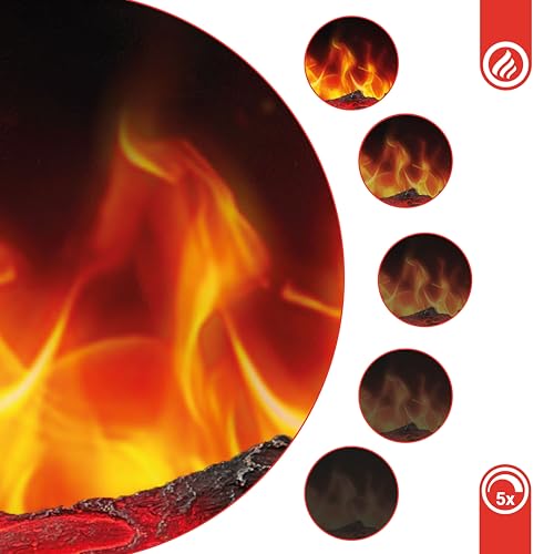 KAMINIO LEA 3 in 1 Electric Fireplace with Panoramic View Heating 3D Flame Effect 12 Flame Colours Remote Control 60 Inches