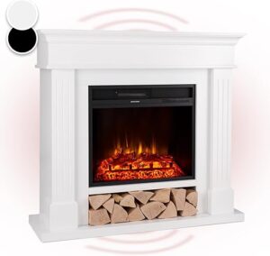 Klarstein Cheminée Electrique d'Intérieur, Chauffage Electrique de 1800W, Fausse Cheminée Decorative avec Effet Flamme en LED, Télécommande Inclus, Programmable, Minuterie,...