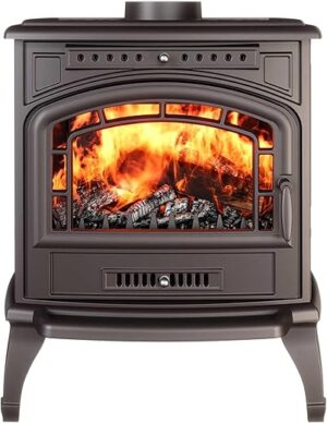 OutInFire Poêle à bois sans installation, en fonte noire - P7 (9,3 kW) ECO